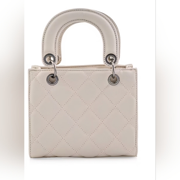 Badgley Mischka Small Handle Quilted Crossbody Tote With Round Studs, NWT - Picture 3 of 7